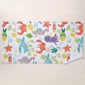 Kleurrijke lachende Zeeen Strandlaken (Voorkant)