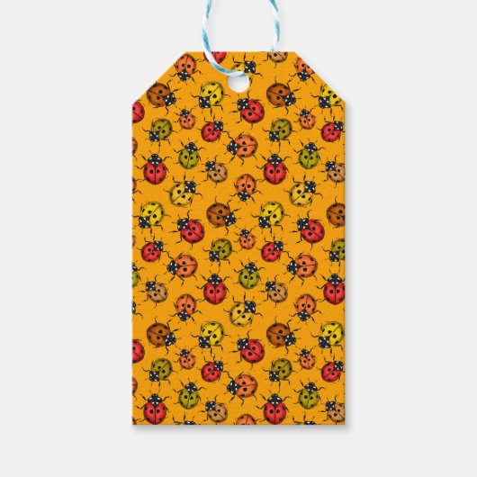 Kleurrijke ladybugs cadeaulabel (Voorkant)
