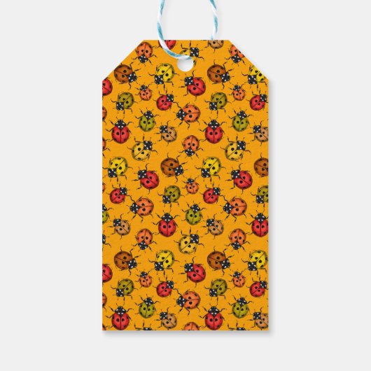 Kleurrijke ladybugs cadeaulabel (Achterkant)
