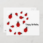 Kleurrijke ladybugs clipkunst briefkaart (Voorkant / Achterkant)