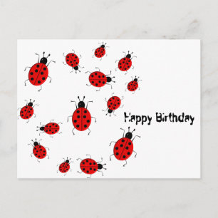 Kleurrijke ladybugs clipkunst briefkaart