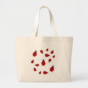 Kleurrijke ladybugs clipkunst grote tote bag