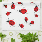 Kleurrijke ladybugs clipkunst theedoek (Gevouwen)