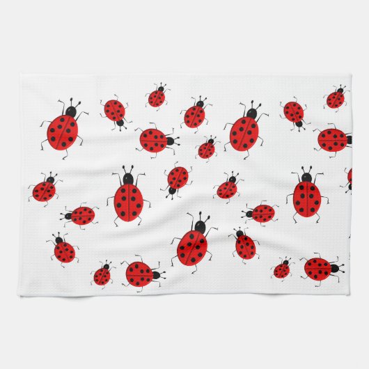 Kleurrijke ladybugs clipkunst theedoek (Horizontaal)