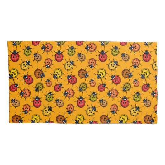 Kleurrijke ladybugs kussensloop (Achterkant-Rechts)