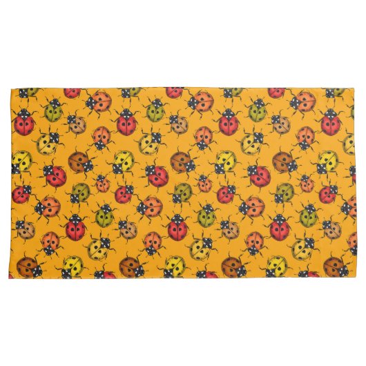 Kleurrijke ladybugs kussensloop (Voorkant-Rechts)