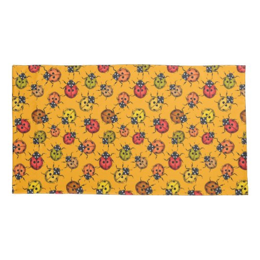 Kleurrijke ladybugs kussensloop (Achterkant-Links)