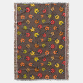 Kleurrijke ladybugs op bruin deken (Voorkant Verticaal)