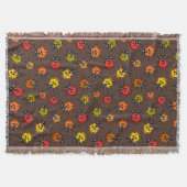 Kleurrijke ladybugs op bruin deken (Voorkant)