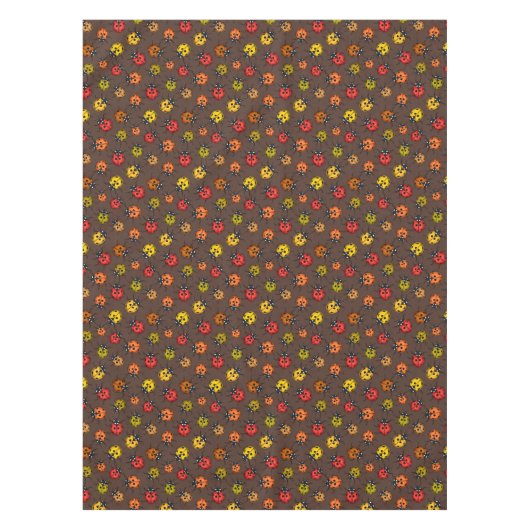 Kleurrijke ladybugs op bruin tafelkleed (Voorkant)