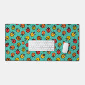 Kleurrijke ladybugs op turkooizen bureaumat (Keyboard & Muis)