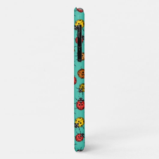 Kleurrijke ladybugs op turkooizen Case-Mate iPhone case (Achterkant/links)