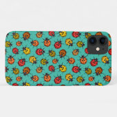 Kleurrijke ladybugs op turkooizen Case-Mate iPhone case (Achterkant (horizontaal))