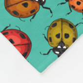 Kleurrijke ladybugs op turkooizen fleece deken (Hoek)