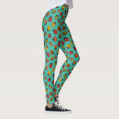 Kleurrijke ladybugs op turkooizen leggings (Rechts)