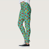 Kleurrijke ladybugs op turkooizen leggings (Links)