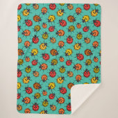 Kleurrijke ladybugs op turkooizen sherpa deken (Voorkant)