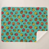 Kleurrijke ladybugs op turkooizen sherpa deken (Voorkant (horizontaal))