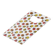 Kleurrijke ladybugs op wit creditkaart flessenopener (Voorkant Gekanteld)