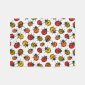 Kleurrijke ladybugs op wit fleece deken (Voorkant (Horizontaal))