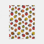 Kleurrijke ladybugs op wit fleece deken (Voorkant)