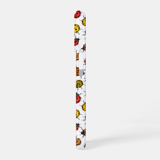 Kleurrijke ladybugs op wit iPhone 16 hoesje (Linkerkant)