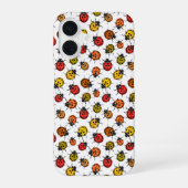 Kleurrijke ladybugs op wit iPhone 16 hoesje (Achterkant)