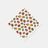 Kleurrijke ladybugs op wit servet (Hoek)