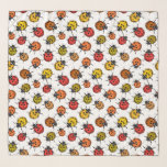 Kleurrijke ladybugs op wit sjaal<br><div class="desc">Naadloos patroon van handgetrokken ladybugs.</div>