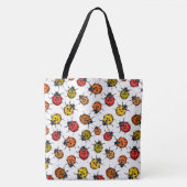 Kleurrijke ladybugs op wit tote bag (Voorkant)