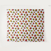 Kleurrijke ladybugs op wit wandkleed (Voorkant (horizontaal))