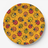 Kleurrijke ladybugs papieren bordje (Voorkant)