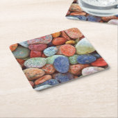 Kleurrijke Lake Stones Paperboard Onderzetter (Schuin)