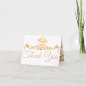 Kleurrijke Lam / Schaap Meisje Baby shower Dank u Bedankkaart (Voorkant)
