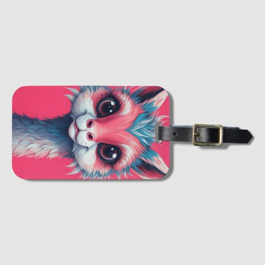 Kleurrijke lama Fun & Quirky Bagagelabel (Voorkant (horizontaal))