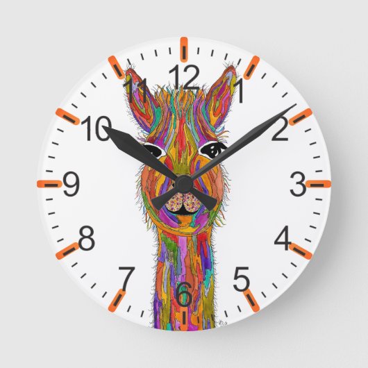Kleurrijke Lama Klok (Voorkant)