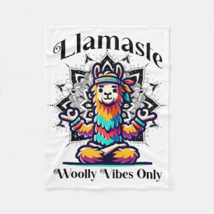 Kleurrijke Lama Mediterend Voor Yoga Liefhebbers Fleece Deken