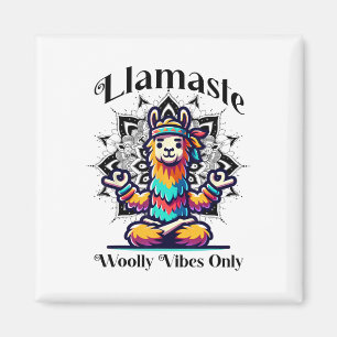 Kleurrijke Lama Mediterend Voor Yoga Liefhebbers Magneet