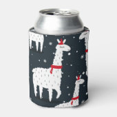Kleurrijke lama's: besneeuwd dier naadloos. blikjeskoeler (Blikje Voorkant)