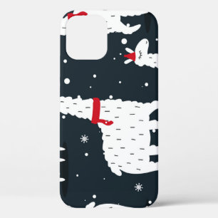 Kleurrijke lama's: besneeuwd dier naadloos. Case-Mate iPhone case