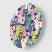 Kleurrijke lama's Kinderachtige Naadloze Achtergro Grote Klok (Hoek)