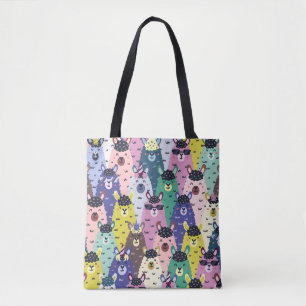 Kleurrijke lama's Kinderachtige Naadloze Achtergro Tote Bag