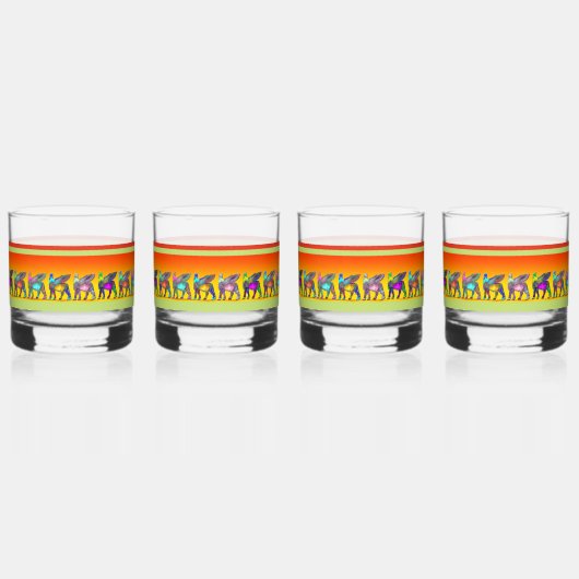 Kleurrijke Lamassu Drinkware Set Whisky Glas (Achterkant)