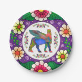 Kleurrijke Lamassu Flowers Paper Bord (Voorkant)