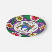 Kleurrijke Lamassu Flowers Paper Bord (Gekanteld)