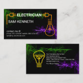 Kleurrijke lamp met elektrische golfstroom visitekaartje (Voorkant / Achterkant)