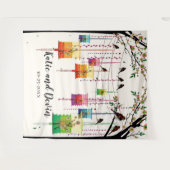 Kleurrijke Lampionnen Kersenbloesem Vogels Bruilof Wandkleed (Voorkant (horizontaal))