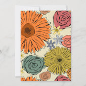 Kleurrijke land bloemen bladeren bruiloft uitnodig kaart (Achterkant)