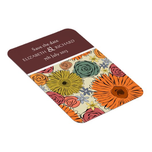 Kleurrijke land bloemen en bladeren Magneet (Rechterzijde)