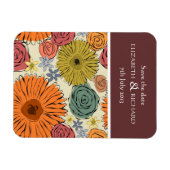 Kleurrijke land bloemen en bladeren Magneet (Horizontaal)